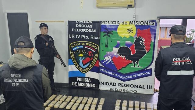 Incautan más de 64 kilos de marihuana en Eldorado durante operativo encubierto.