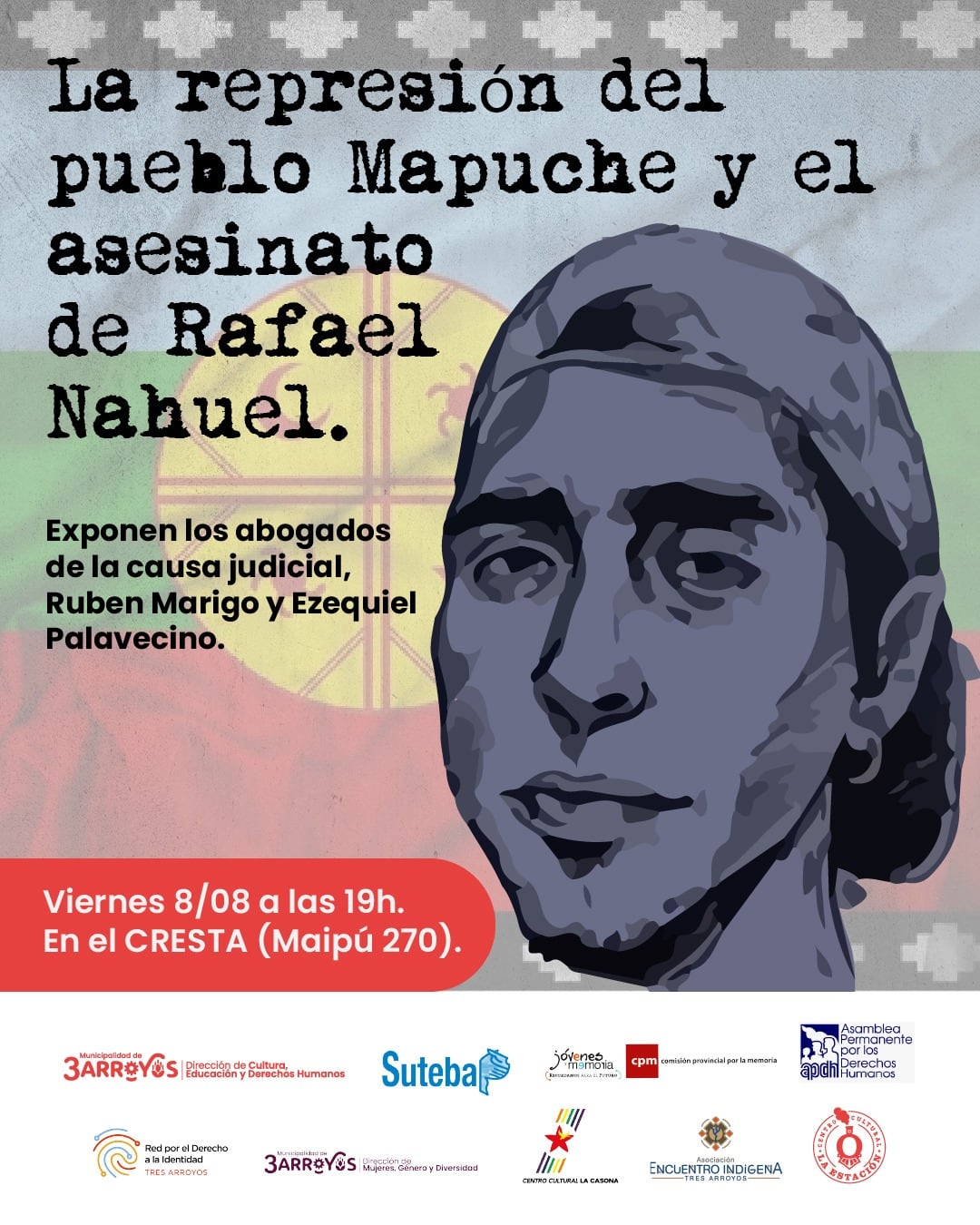 Charla: “La represión del pueblo Mapuche y el asesinato de Rafael Nahuel” en Cresta