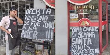 Carnicería de Alto Valle se hizo viral por sus chistes con la inflación.