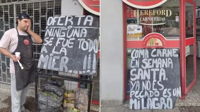 Carnicería de Alto Valle se hizo viral por sus chistes con la inflación.