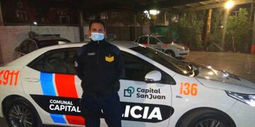 El sargento Andrés Maximiliano Rodríguez, uno de los efectivos que participó en la reanimación del bebé.