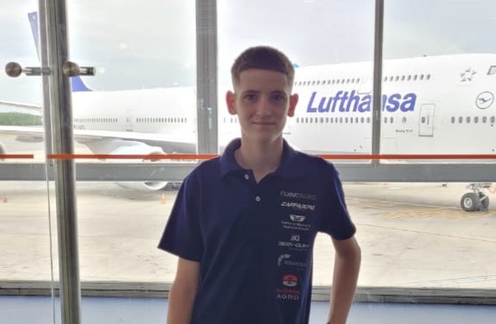 Fausto Arnaudo de Arroyito ya está en Portugal, para disputar el Mundial de la Rotax