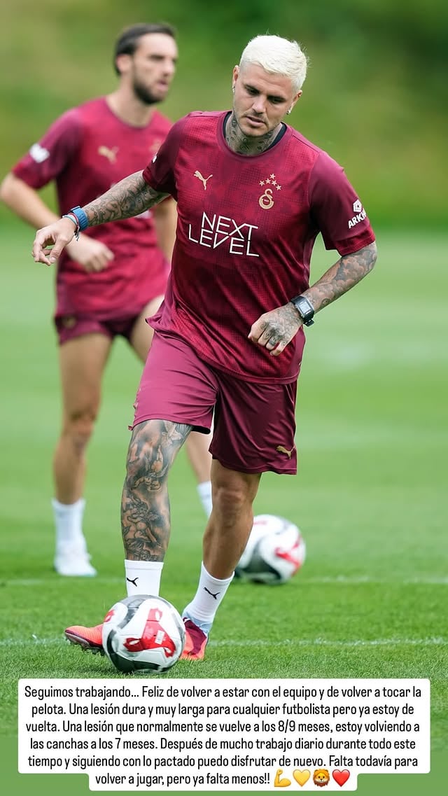 Mauro Icardi mostró cómo es su preparación para volver al fútbol.