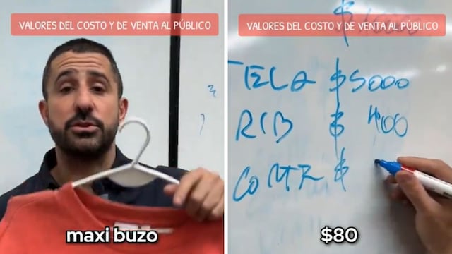 Un emprendedor textil se volvió viral por comparar lo que cuesta un buzo en el local y lo que sale hacerlo.