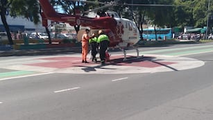 La joven fue trasladada en helicóptero