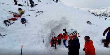 La avalancha alcanzó los 200 metros.