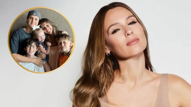 Pampita junto a sus 4 hijos.