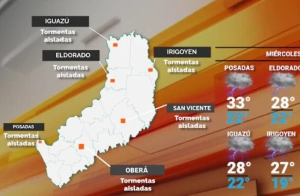 Se mantienen las lluvias y tormentas aisladas en Misiones durante este miércoles