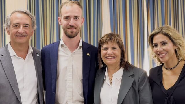Nicolás Mayoraz, Bryan Mayer, Patricia Bullrich y Romina Diez