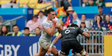 Los Pumas 7s finalistas. Isgró y su try.