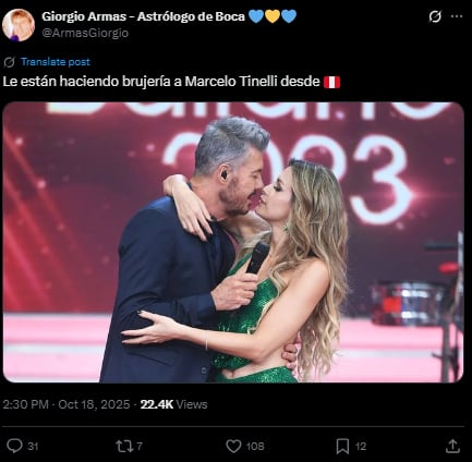 Esto fue lo que predijo Giorgio Armas sobre Marcelo Tinelli.