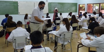 Los estudiantes rindieron este martes por la mañana bajo estrictos protocolos.