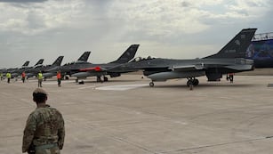 Javier Milei habló en la presentación de la flota de los seis aviones F-16. La Voz