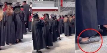 Se graduó en crocs y se hizo viral