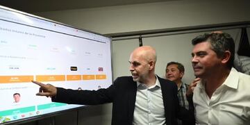 Horacio Rodríguez Larreta junto a Marcelo Orrego en San Juan (Gentileza)