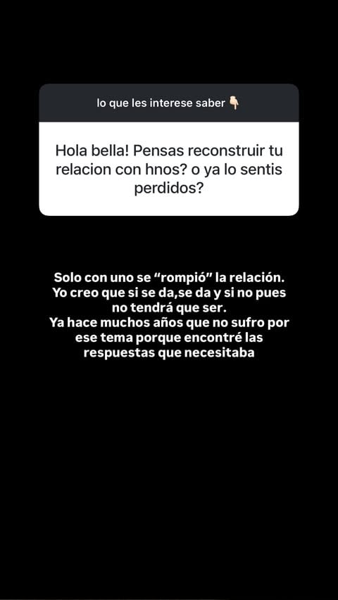 Confesiones que revelan el vínculo con su familia.