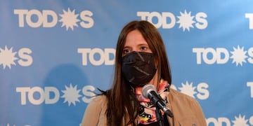 Marisa Uceda en el búnker del Frente de Todos.