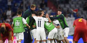 Italia enfrentará a España en semifinales de la Eurocopa. (Andreas Gebert/Pool Photo via AP)