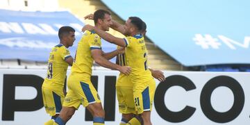 Diego Novaretti convirtió ante el Tomba su primer gol en el fútbol profesional.
