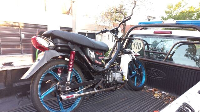 Moto retenida en un operativo vial