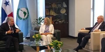 Almagro y Giacoppo intercambiaron puntos de vista acerca de la actualidad latinoamericana y el rol de los parlamentos en particular.