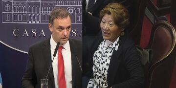Manuel Adorni, vocero presidencial, y Vilma Bedia, senadora nacional  por Jujuy de La Libertad Avanza.