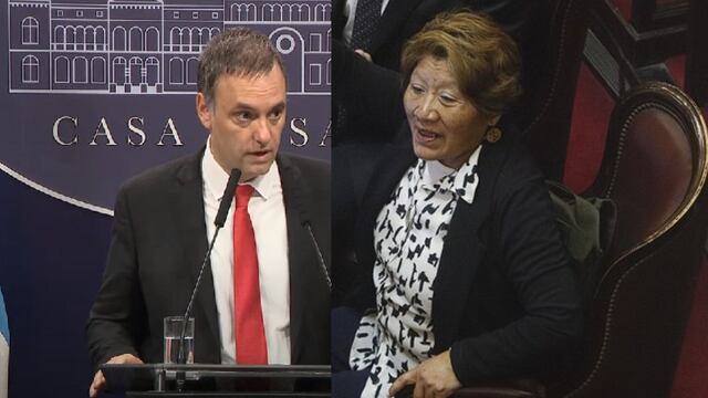 Manuel Adorni, vocero presidencial, y Vilma Bedia, senadora nacional  por Jujuy de La Libertad Avanza.