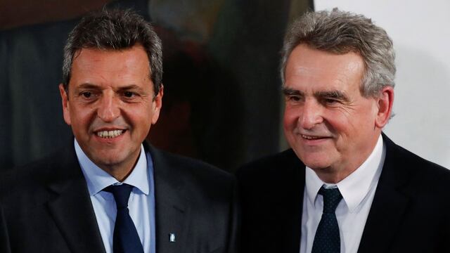 Sergio Massa y su candidato a vicepresidente, Agustín Rossi