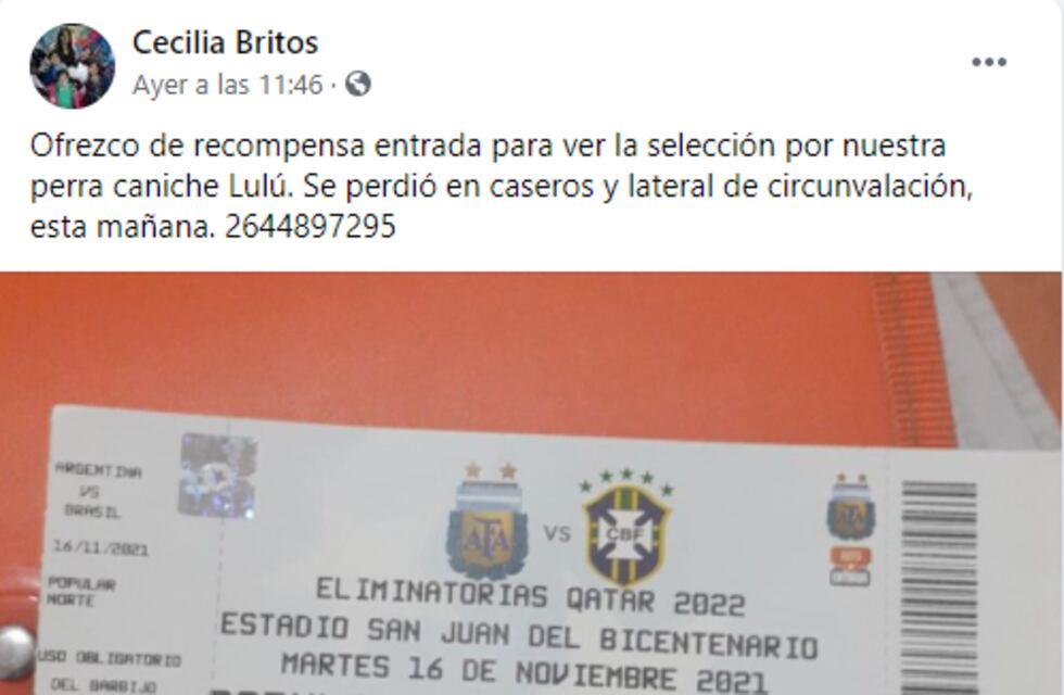 Cambian una entrada para ver a Messi por encontrar a su mascota