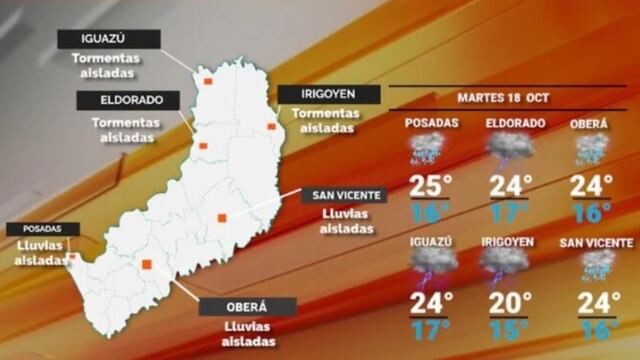 Retorno de las inclemencias para este martes en Misiones.