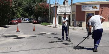 Realizaron trabajos de bacheo en Punta Alta