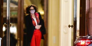Cecilia Todesca saliendo de Casa Rosada. (Foto: Federico López Claro)