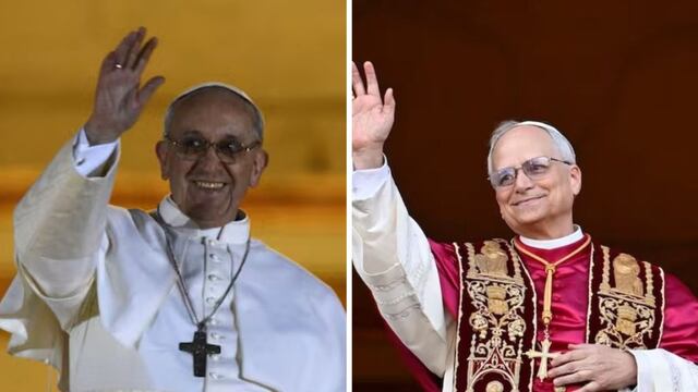 Los diferentes atuendos que usaron Francisco y León XIV