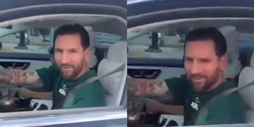 El gesto de Lionel Messi al firmar una camiseta de River.
