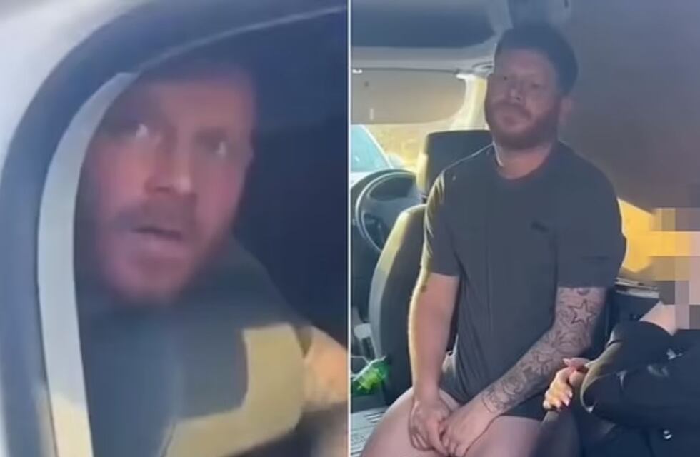 Una mujer descubrió a su esposo con su amante en una camioneta y los grabó