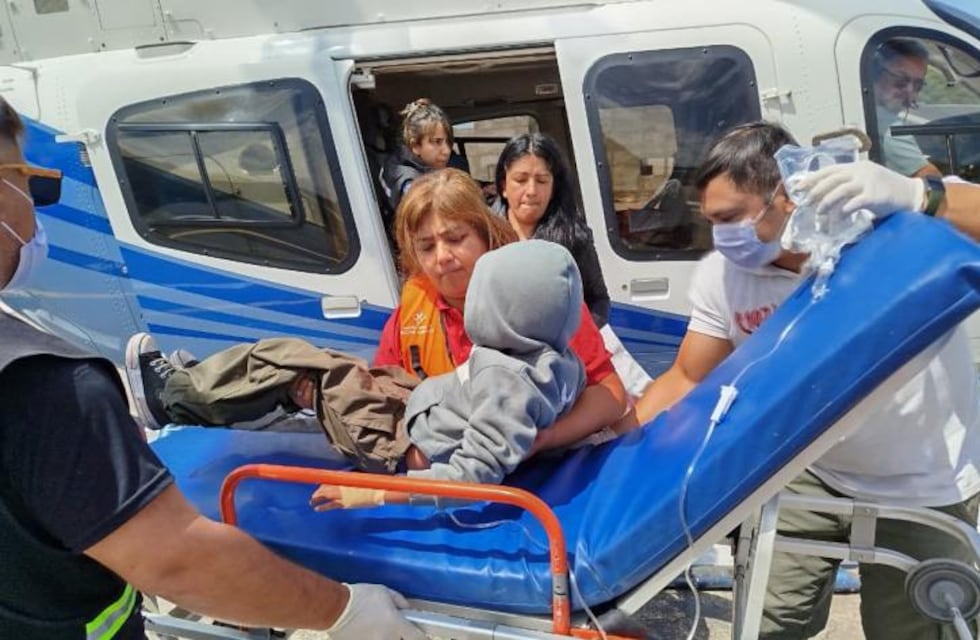 Operativo aéreo: rescate sanitario en la alta montaña