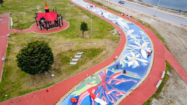 Ushuaia: restauran el mural del Paseo de las Rosas