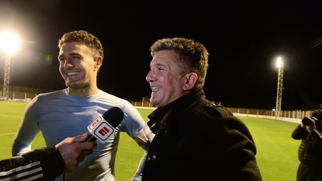 De goleador a goleador: Pablo Vegetti y Luis Fabián Artime, a pura felicidad por Belgrano.