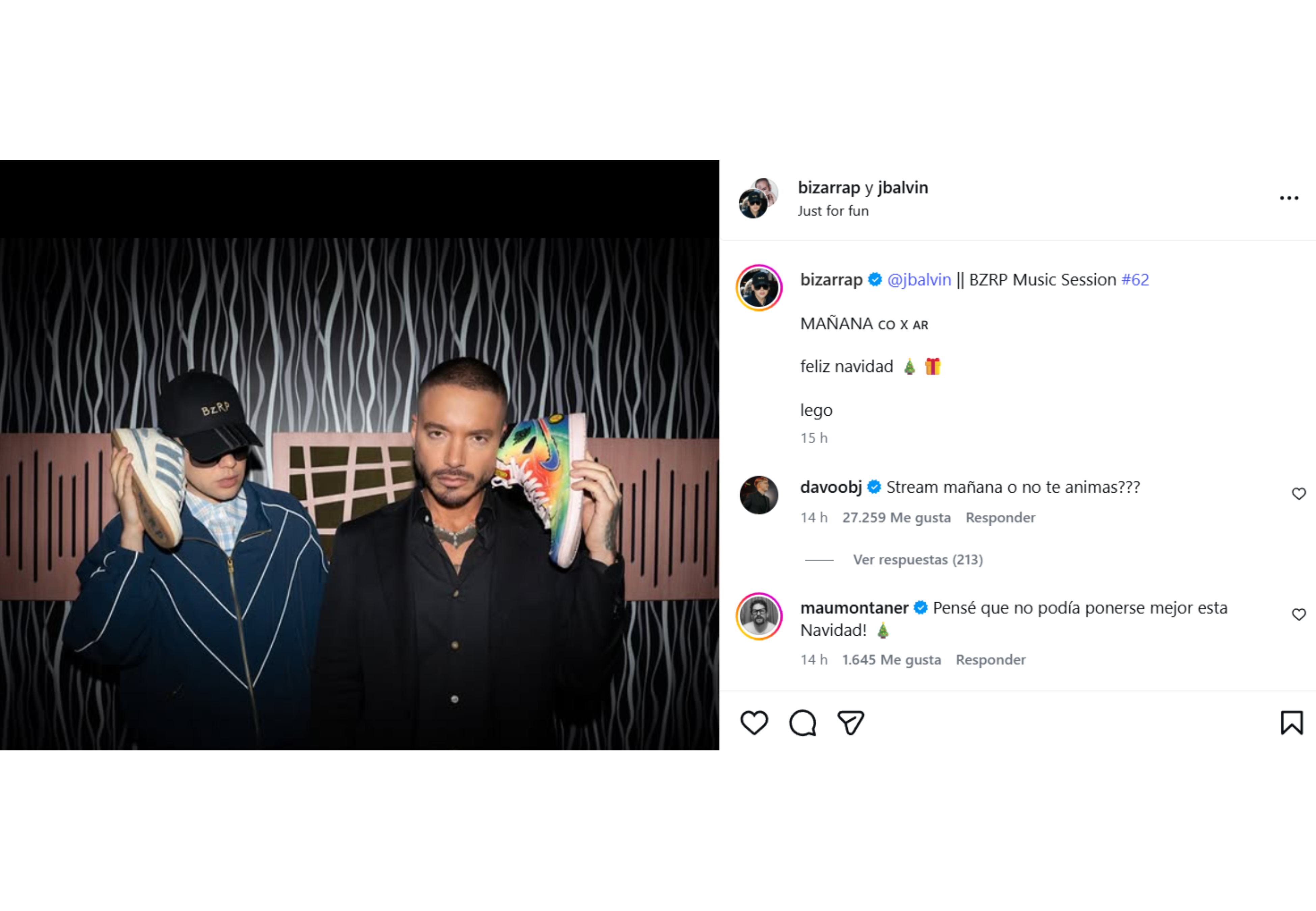 Así anunciaron Bizarrap y J Balvin que lanzaban una nueva Music Session.