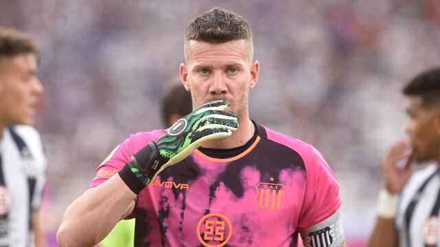 Guido Herrera, capitán Albiazul, y un logro en el arco de Talleres (Ramiro Pereyra / La Voz).