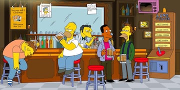 La escena elegida para pintar el mural del bar de Moe, en Córdoba.