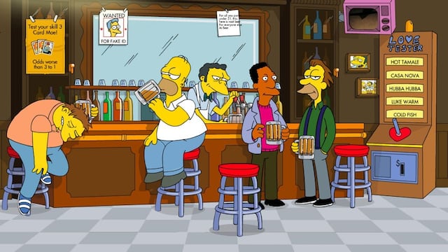 La escena elegida para pintar el mural del bar de Moe, en Córdoba.