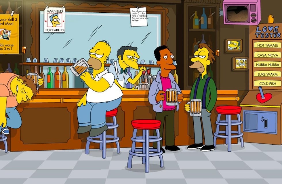 El bar de Moe y Los Simpsons: el impresionante mural en Córdoba que es viral