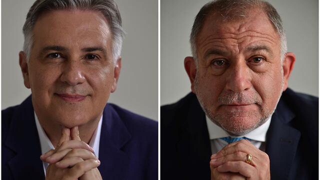 Elecciones 2023: Martín Llaryora, candidato a gobernador de Hacemos Unidos por Córdoba, y Luis Juez, de Juntos por el Cambio. (La Voz)
