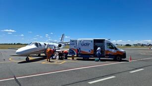 Exitoso traslado de una menor hacia el Hospital Italiano.