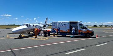 Exitoso traslado de una menor hacia el Hospital Italiano.