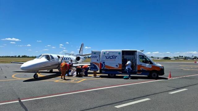 Exitoso traslado de una menor hacia el Hospital Italiano.