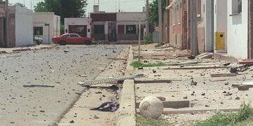 Río Tercero, el día de las explosiones, en 1995.