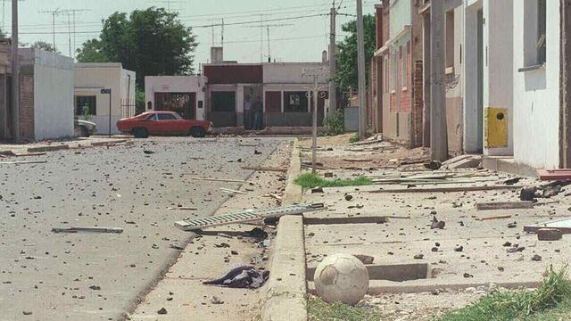 Río Tercero, el día de las explosiones, en 1995.