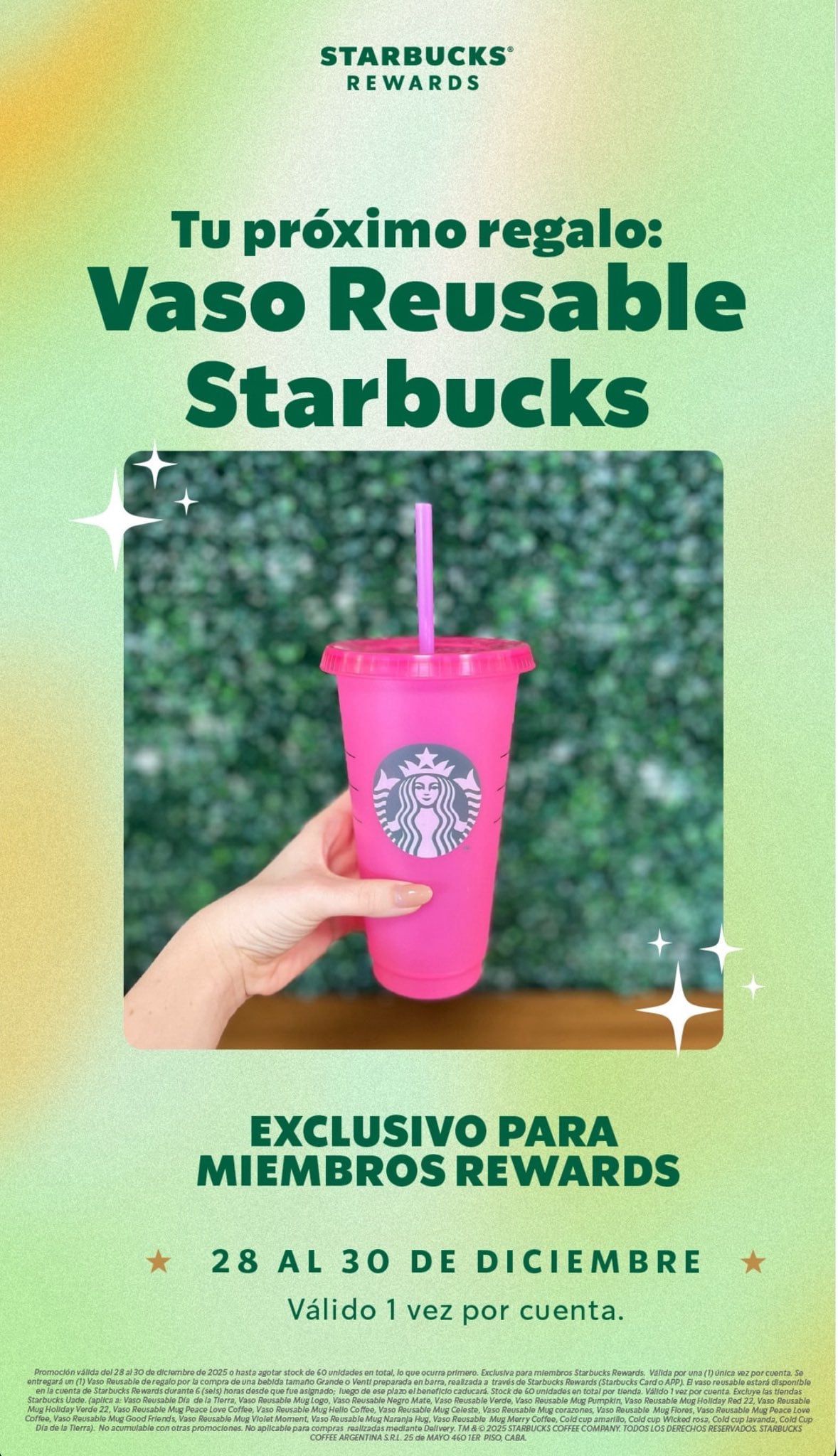 Vaso gratis en los últimos días del año.